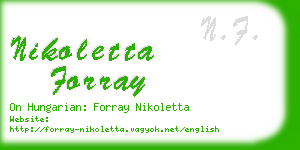 nikoletta forray business card